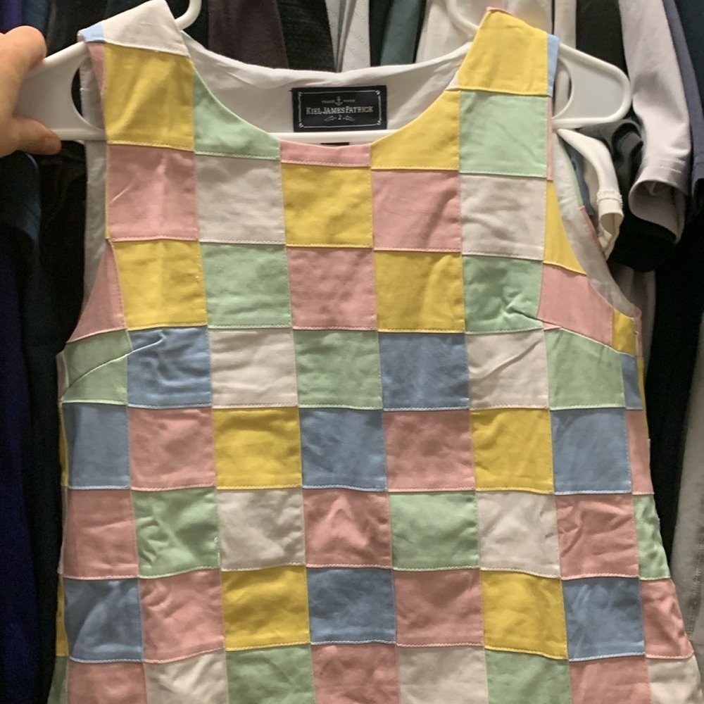 Springtime Dress! New never worn! Pastel individually sewn squares, UNIQUE!
